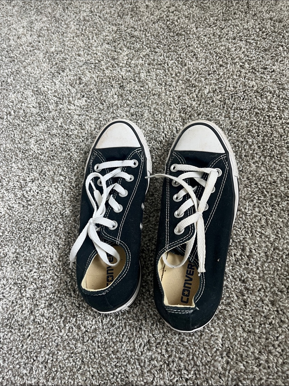 Converse Black Canvas Low-Top Sneakers with White Accents